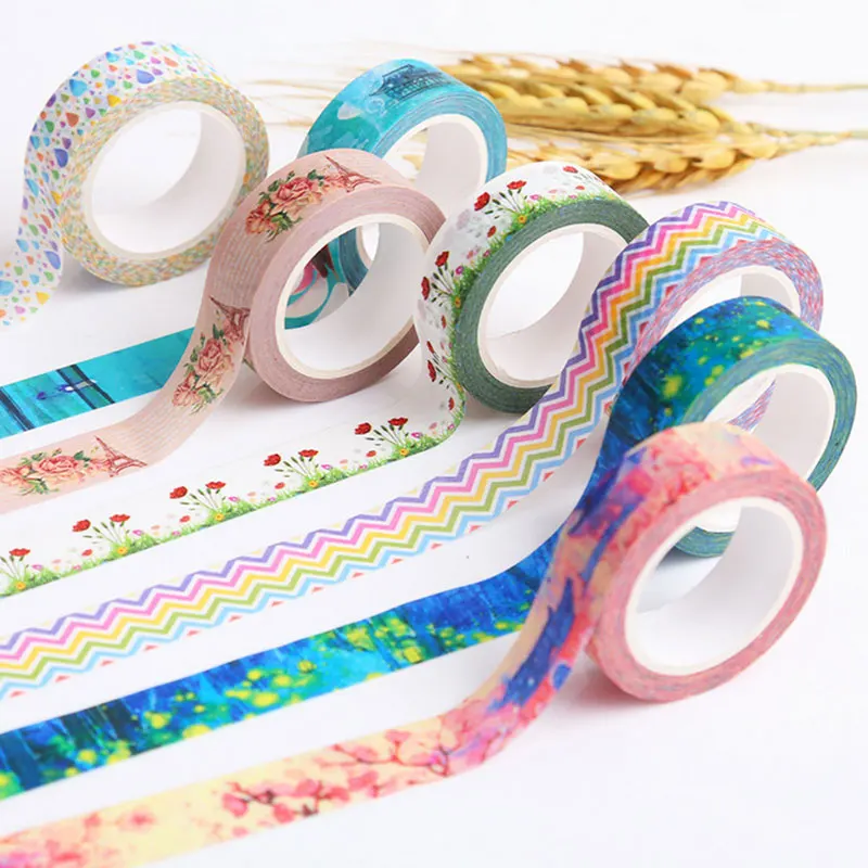 1 pcs 15 mm*10 m Beautiful Color washi tape photo album Scrapbook ...