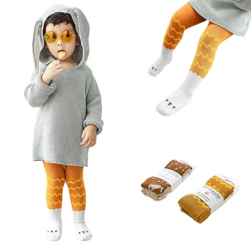 New Cotton Tights For Girls Winter Cartoon Yellow Baby Tights Children