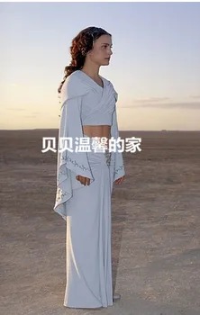 

Customize movie Star Wars cosplay Padme Amidala White Dress Cosplay Costume Uniform
