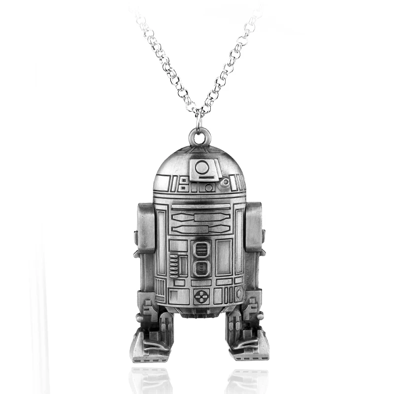 Лидер продаж ожерелье с кулоном в виде космического корабля R2 D2 Модные Винтажные