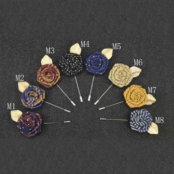 

8.5*4.5CM/PCS,5PCS Handmade Fabric Artificial Rose Brooch Bouquet,Lapel Pins for Suit,Shirt,Wedding Decoration Party Supplies