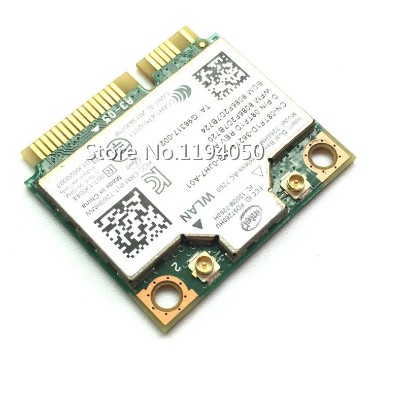 Wireless card Dual band Wireless  Intel AC7260 7260HMW intel 7260AC  867Mbps Half Mini PCI-E 802.11ac 2x2 Wifi Bluetooth4.0 CARD