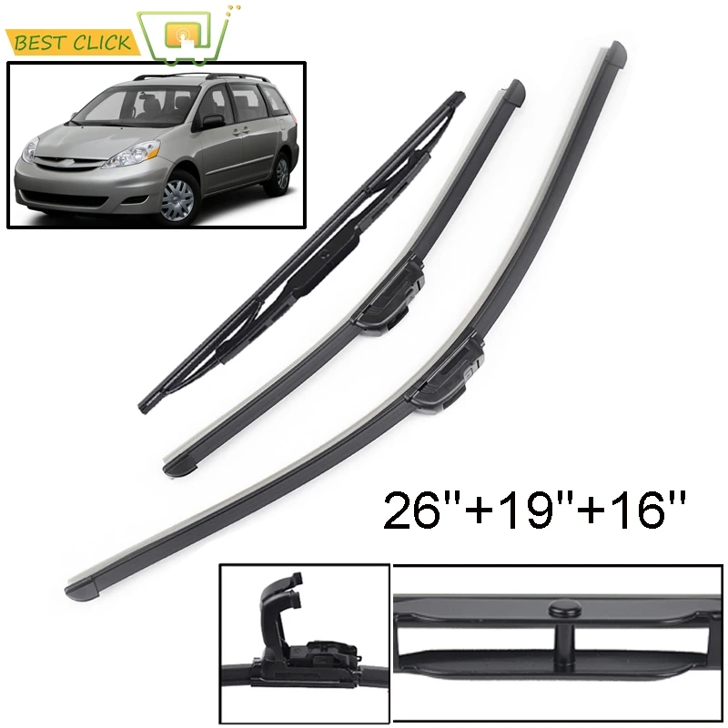 Щетки стеклоочистителя Misima для Toyota Sienna XL20 2006 - 2010 2007 2008 2009 26 '✙'' 16'' |