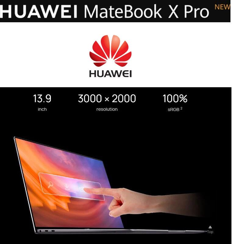 

HUAWEI Laptop MateBook X Pro 2019 new 13.9 Inch 10 Points Touch Screen 3000x2000 Pixel 8th Gen Intel CPU Share 3.0 Hidden Camera