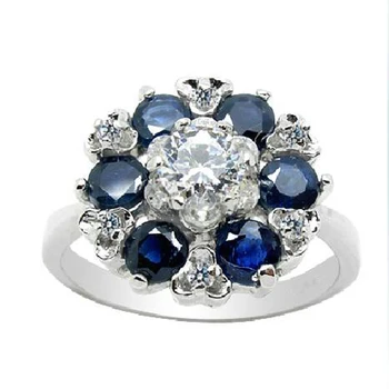 

Qi Xuan_Fashion Jewelry_Dark Blue Stone Flower Rings_Fashion Rings_S925 Solid Sliver Fashion Rings_Manufacturer Directly Sales.