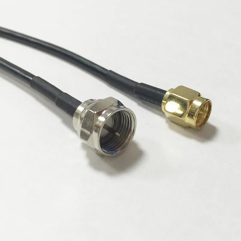 1 шт. SMA штекер к F штекер RG174 коаксиальный кабель косичка 20 см " адаптер по оптовой цене быстрая