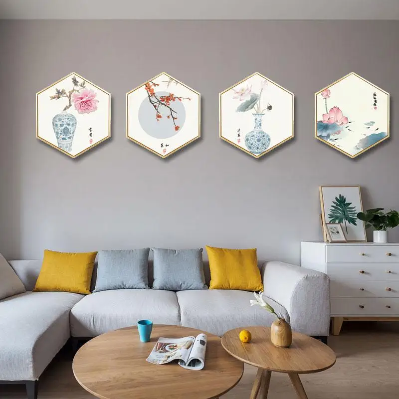 

Chinese style Porcelain and flowers wall painting living room background wall painting corridor mural Hotel decorative painting