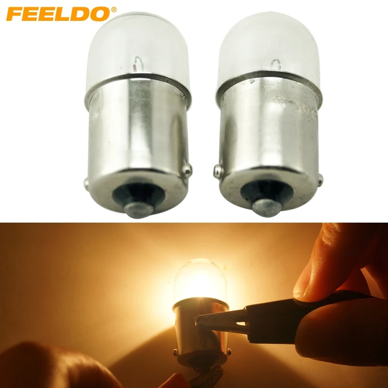 

FEELDO 10Pcs 24V/5W 1156 BA15S G18 Truck Clear Glass Lamp Turn Tail Bulb Auto Indicator Halogen Lamp #AM3163