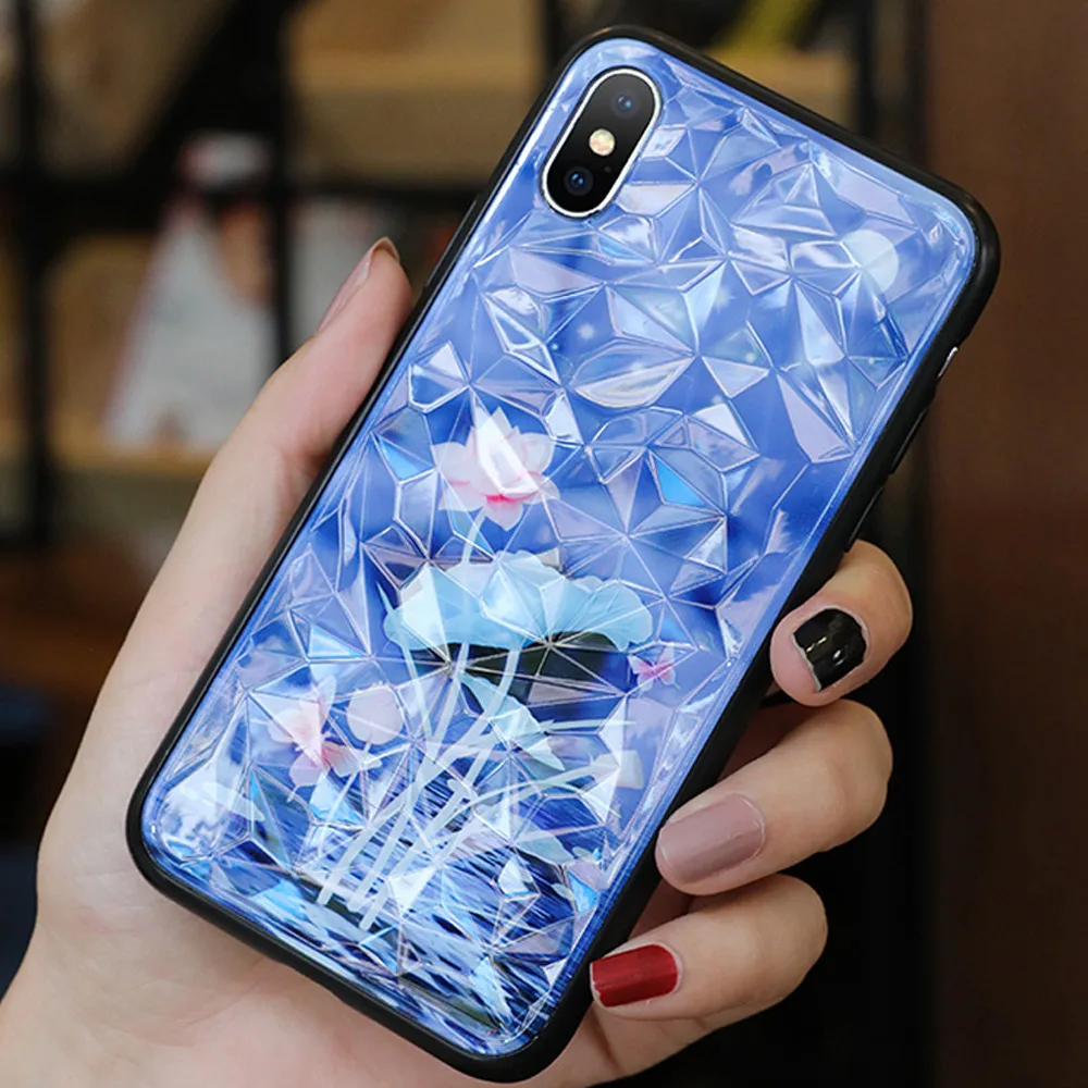 Luxury Floral Cute Diamond Case For iPhone XR XS Max X 8 7 6S 6 Plus Cover Silicone Phone Cases For iPhone X 7 8 6S Plus Coque (16)