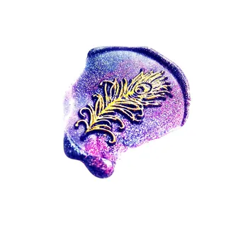 

Peacock Feather Wax Seal Stamp / Peacock logo colorful wooden handle availabled /Holiday gifts