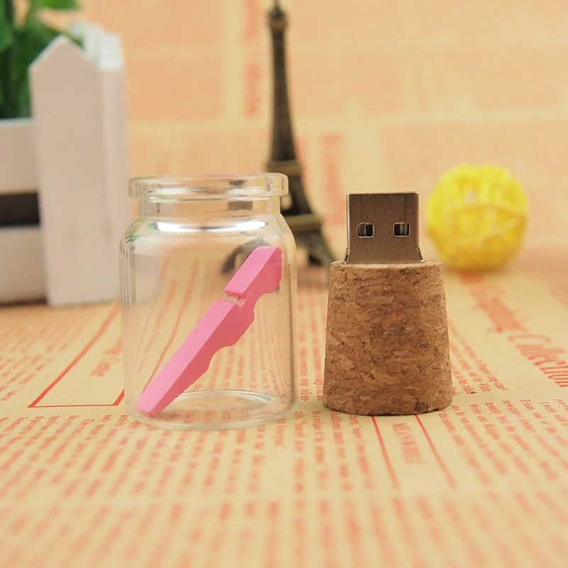 Модная деревянная и стеклянная бутылка USB флеш-накопитель USB 2,0 ручка-накопитель 4 ГБ 8 ГБ 16 ГБ 32 ГБ 64 Гб Флешка дрейфующая бутылка Memoria USB