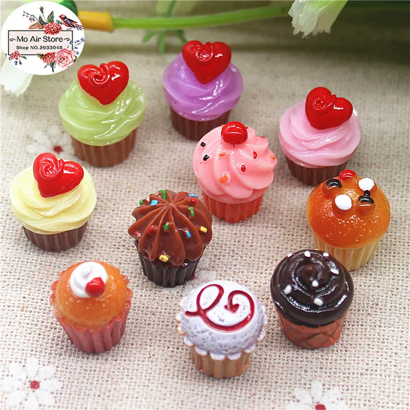 Ice Cream cup 10PCS 3D Resin Flatback Cabochon Miniature Food Art Supply Decoration 15x21mm miniature ornament ornament crafts resin crafts resin ornaments miniature figurines