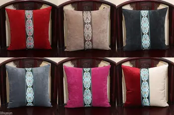 

Wholesale 4pcs Chinese Handmade Embroidered Flannel Cushion Pillowcase