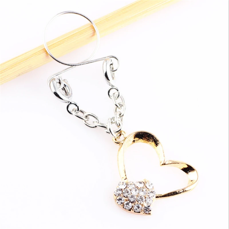 Hot Crystal Sexy Non Pierced Nipple Piercing Rings Gold Heart Clip On Fake Nipple Ring Body Jewelrys Fashion Christmas Gifts Fashion Jewelry