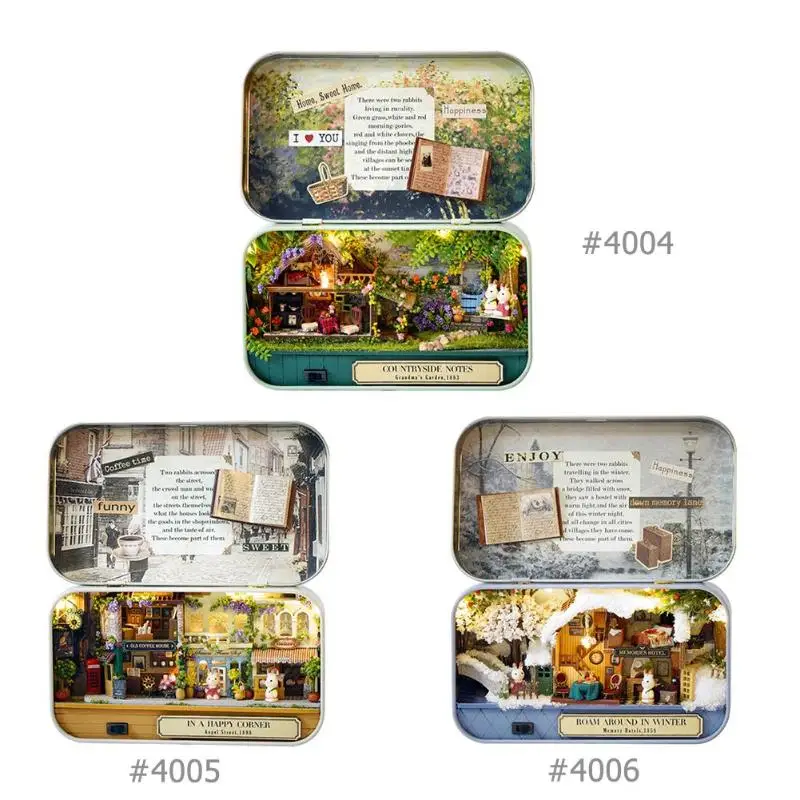 

Box Theatre Nostalgic Theme DIY Miniature Scene Model Wooden Puzzle Toys