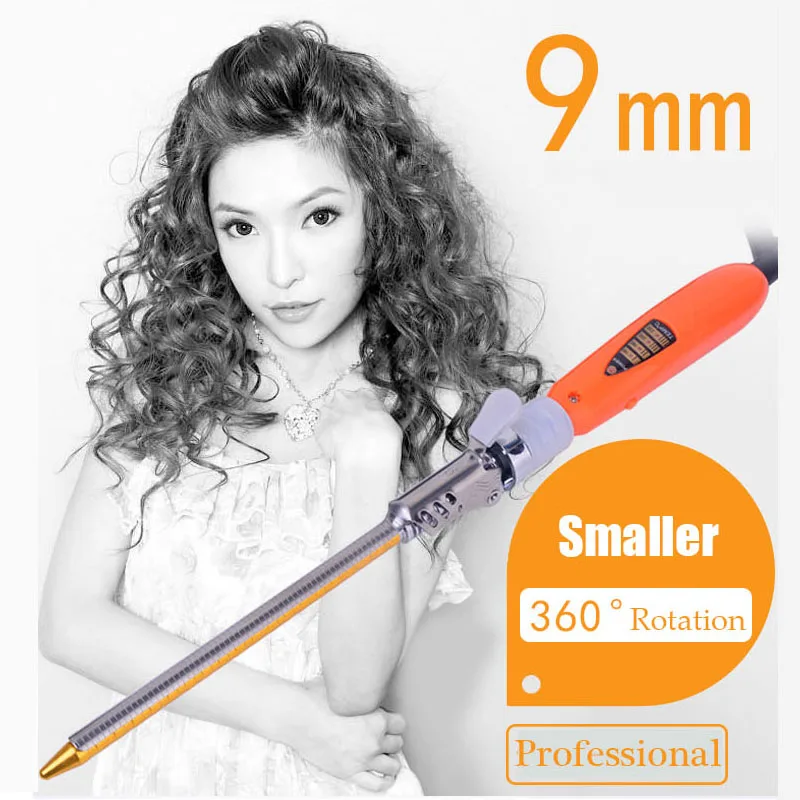 Professional 9mm deep whole curl wave hair curler Curly Hair Styler curling iron temperature adjust