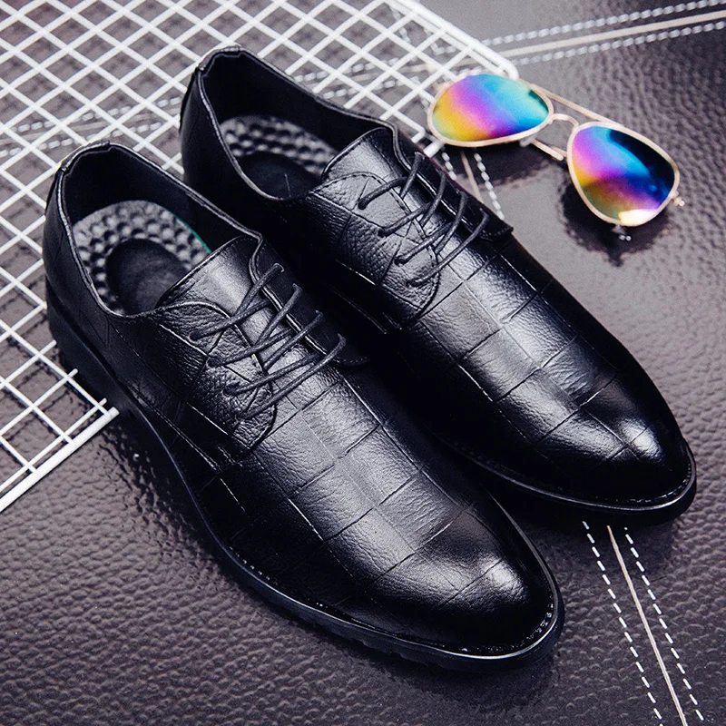 men shoe pointed toe italian formal dress leather silver ballet flats male footwear luxury brand 2017 derby oxford shoes for men (17)
