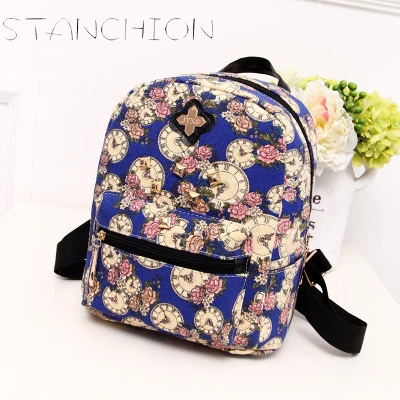 

STANCHION New Fashion Women Backpack Mini Floral Elegance For Women Teenage Girl Daily Backpack