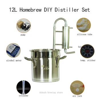 

12L Moonshine Homebrew Distiller Beer Whisky Distilling Alcohol Wine Yeast Distillator for Home Brewing Used Wine Maker