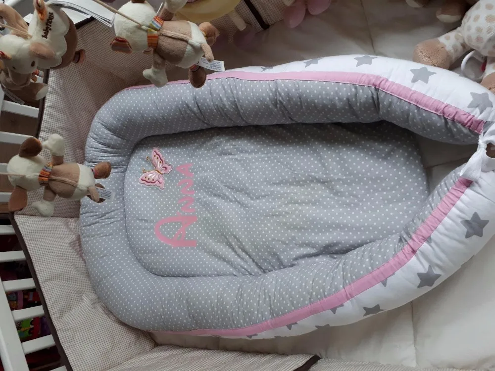 Dismountable Baby nest кровать или Малыш Размер гнезда мята и совы портативная кроватка