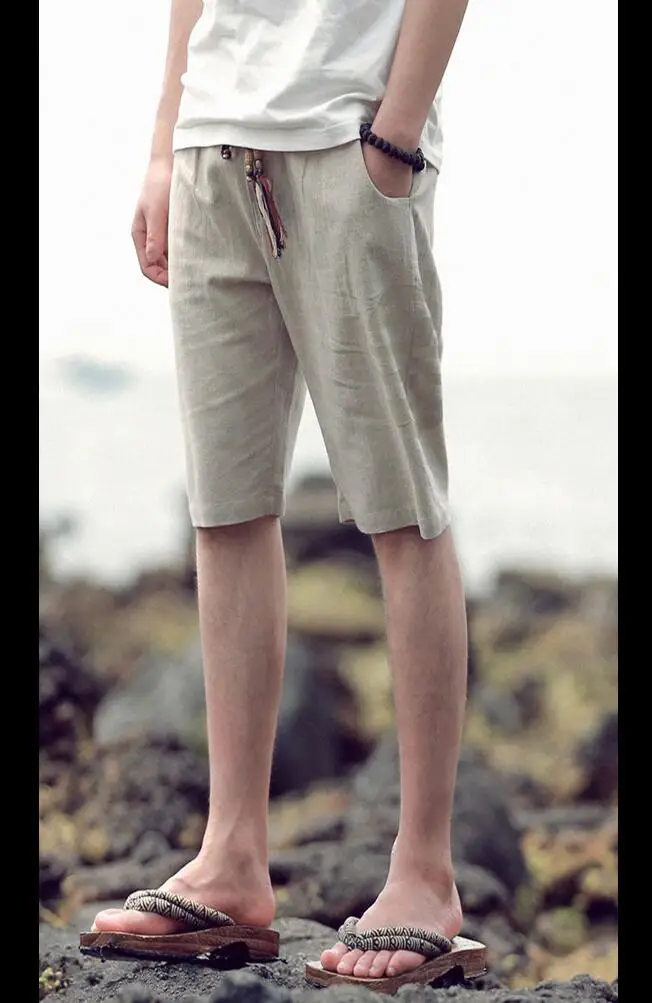 Новая мода повседневное жидкости брюки для девочек Винтаж Лен мужская одежда пляжные певец - Цвет: Бежевый