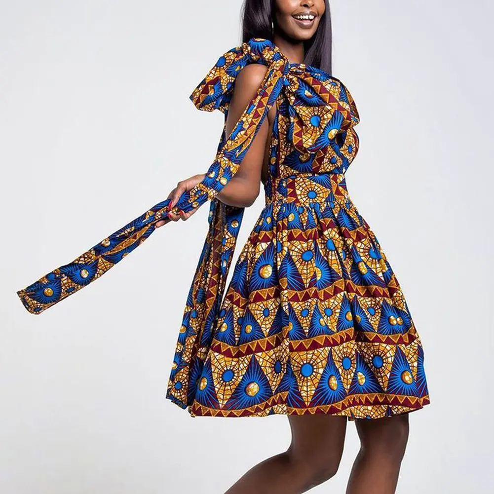 Fadzeco элегантные африканские стили одежды для женщин батик принт многоразовое платье Анкара Vestidos летнее Африканское платье узор