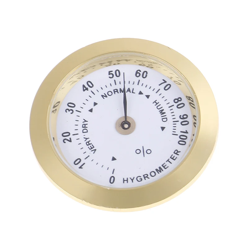 37 мм круглый золотой сигарный гигрометр для измерения влажности и увлажнения