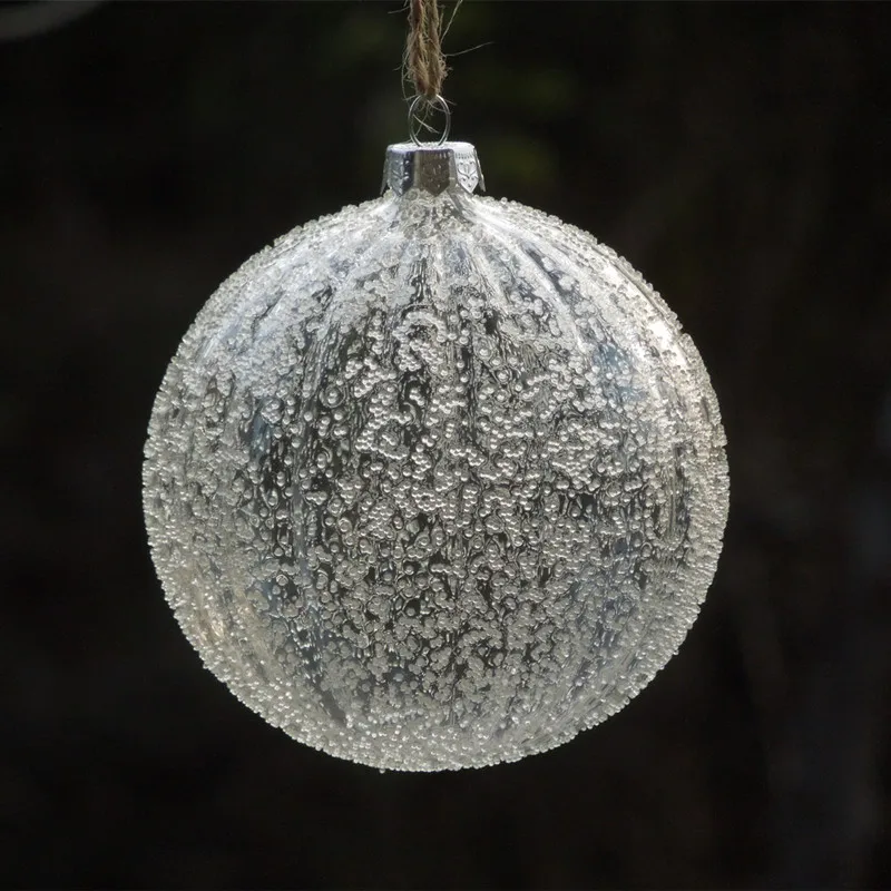 

Free Shipping Diameter=6cm 8cm 10cm 12cm Striped Glass Ball Transparent Glass Globe Christmas Tree Pendant Ornament Glass Ball