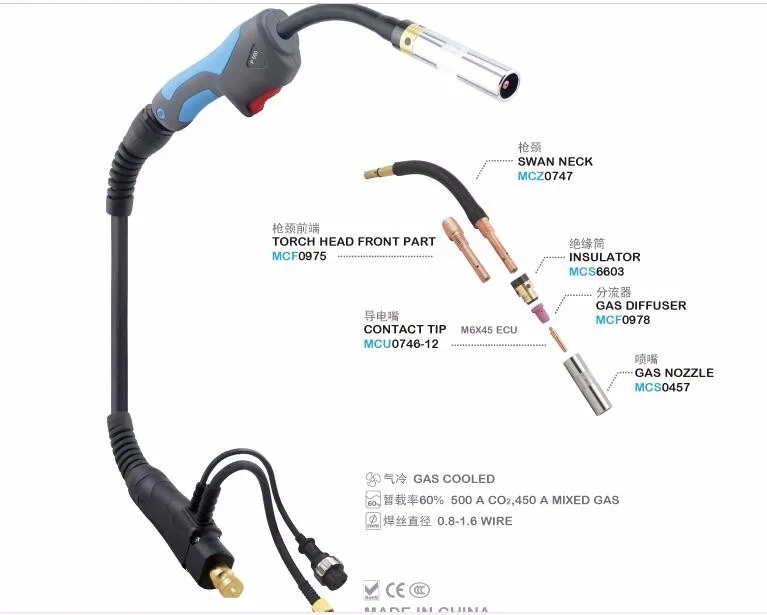 CO2 Mig Mag полуавтоматы для сварки сварочная горелка рукав MB 15AK расходный материал гусак для горелки