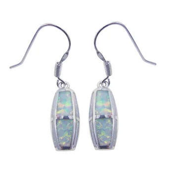 

100% 925 Sterling Silver White Opal Earrings Drops New Fashion Long Drop Earrings Sample Jewelry for Girls Women Free Shipping