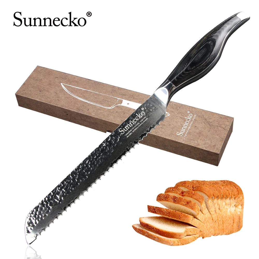 SUNNECKO Professional 8" Bread Knife Japanese kitchen knives Damascus