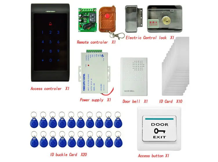 Yobangsecurity RFID двери Система контроля доступа с электронным замком DC Питание близость домофонов клавиатуры с кнопки выхода