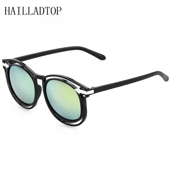

HAILLADTOP Reflective Summer Mirror Sun Glasses Vintage Occhiali da sole Coating Lens Sun Glasses Hollow Out Frame with Case