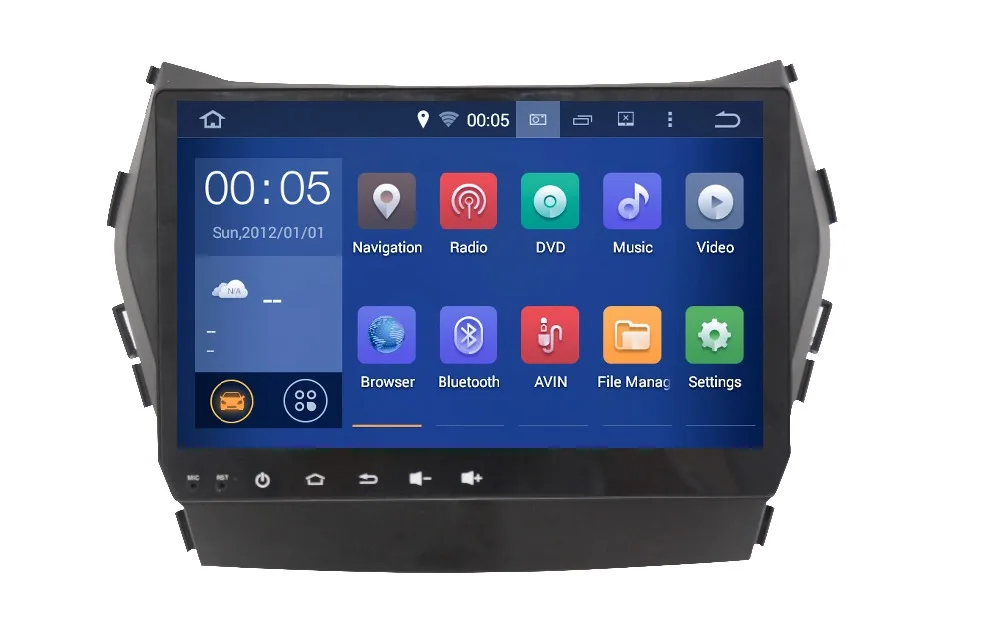  Quad Core 9"1024X600 Android 5.1 Car Radio NO DVD GPS Navigation Central Multimedia for Hyundai IX45 Santa Fe 2013 -2015 3G WIFI 