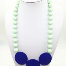 Без БФА, силиконовый большой овальный ожерелья из бисера Силиконовые Прорезыватели для зубов/ожерелья для кормящих