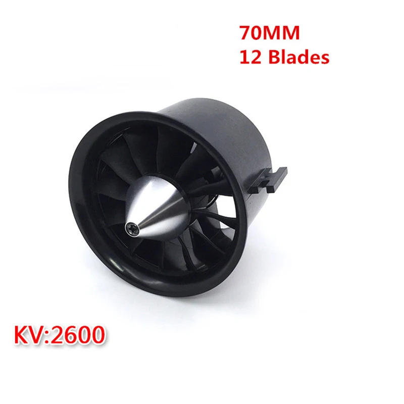 QX-Motor 70mm EDF Ducted Fan Set 12 Blades with 4s Motor QF2827 2600KV Brushless Outrunner Motor for RC Jet AirPlane X2