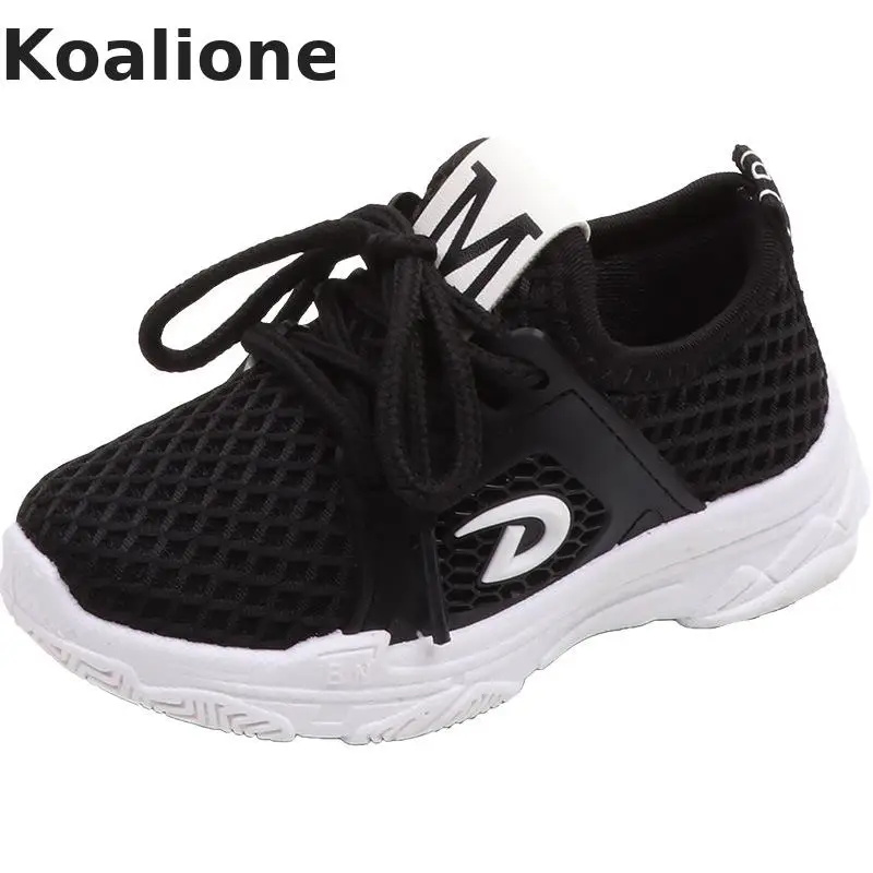 

2019 New Kids Casual Shoes Children's Sneakers Summer Boys Net Breathable Black Leisure Sports Running Shoes Girls White Shoes