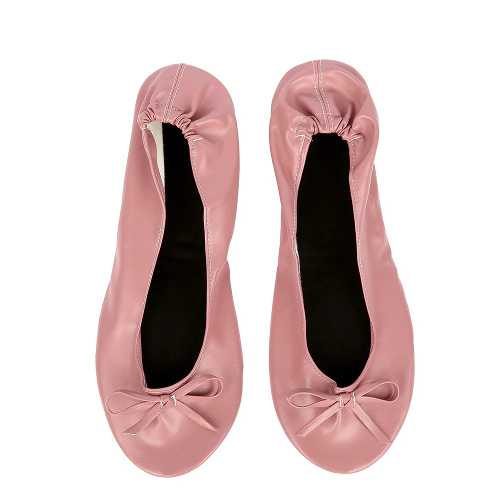 

Fuschia Shoe Flats Portable Fold Up Ballerina Flat Shoes Roll Up Foldable Ballet After Party Shoe For Bridal Wedding Party Favor