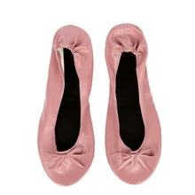 Fuschia обуви Туфли без каблуков переносная складка балерина на плоской подошве Roll Up балетки после вечерние туфли для невесты сувенир для свадебной вечеринки