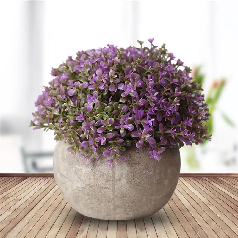 Artificial Plant Vintage Plastic Potted Green Fake Plant Decor Plant Artificial Planters Indoor