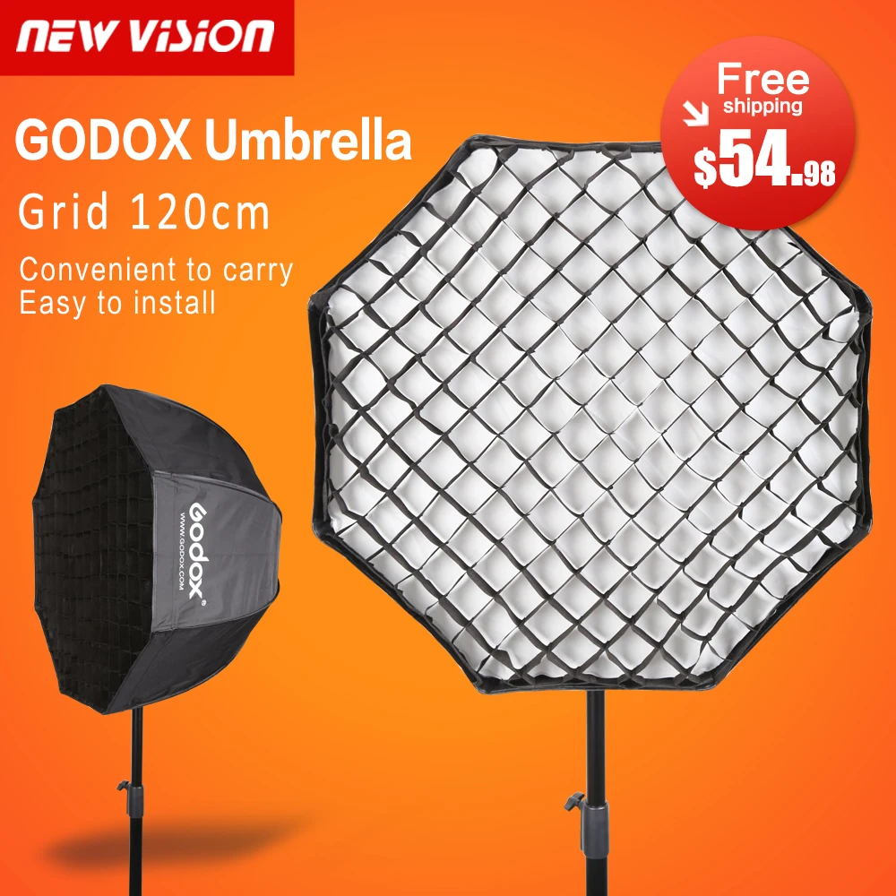 

Godox Portable 120cm / 47" Umbrella+Grid Photo Softbox Reflector for Flash Speedlight