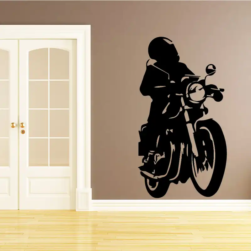 detail feedback questions about motorcycle man wall stickers