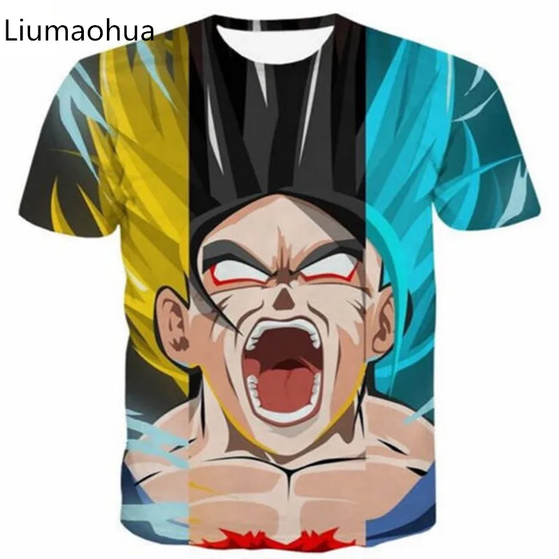 

Liumaohua 2018 New Hip Hop Women/Mens T Shirt Dragon Ball Z Goku Short Sleeves 3D Print T-Shirt Summer Casual Clothes Tops Tees