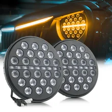 MICTUNING – phares Led DRL pour j-eep Wrangler, barre d'éclairage de travail, feux de jour, flux ambre clignotant, 7