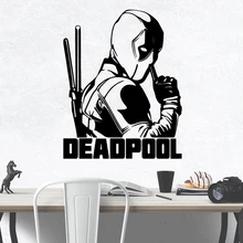 Cartoon deadpool Bedroom Wall Stickers Mirror Sticker For Bedroom Decoration Vinyl Art Decal adesivo de parede