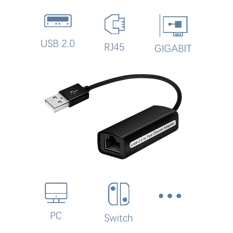 Rend Switch/Xiao mi USB Ethernet адаптер USB 2,0 Сетевая карта для Windows 10/Xiaomi mi Box 3/nintendo Switch