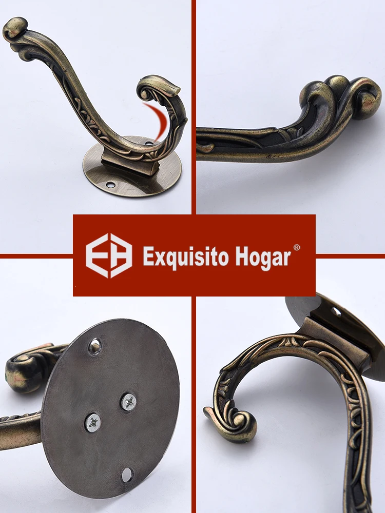 2PCS European Stainless Steel Hook Single Chrome Hook Cap Hook