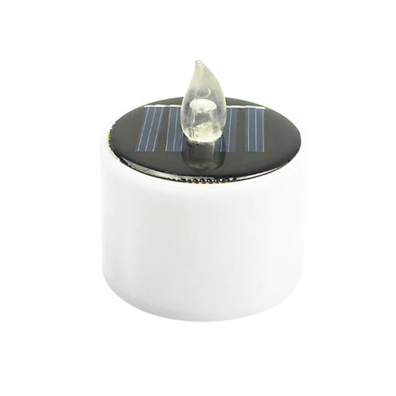 LED Solar Powered LED Candle Light Yellow Flicker Tea Lamp Festival Wedding Romantic Decor solar lamp outdoor waterproof (3)