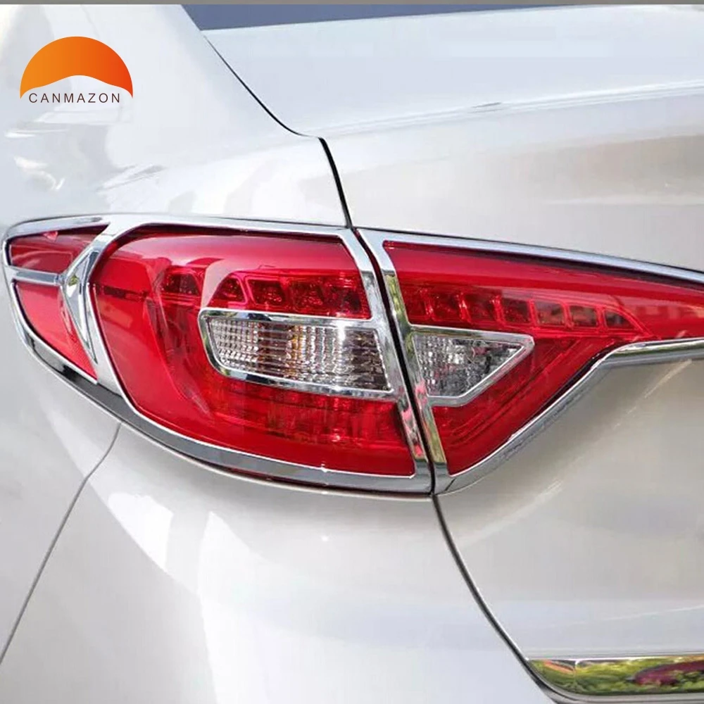 For Hyundai Sonata 2015 ABS Chrome Taillight Covers Lamp Shade Frame