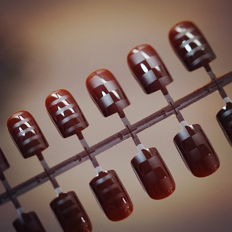 

Matte Dark Brown False Nails Artificial Press On Nail For Finger Acrylic Lady Manicure Tools 24Pcs Z032